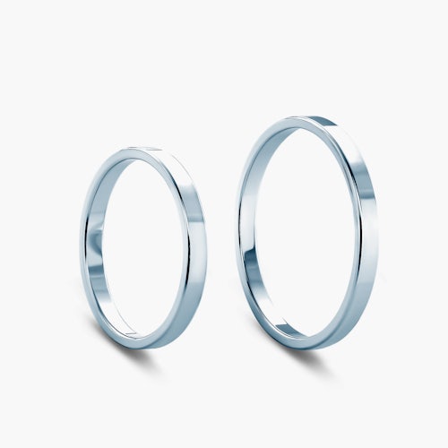 Obrączki ślubne: białe złoto, płaskie, 2 mm